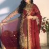 Maroon Farshi Bridal Wear For Rent / Sell | SP056